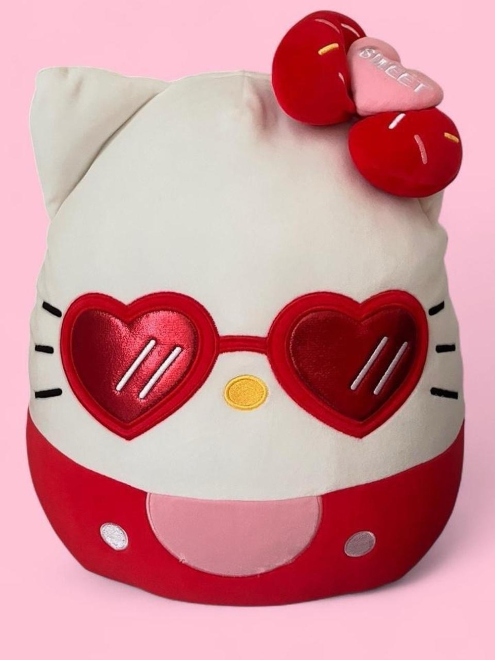 Hello Kitty Squishmallow 14” – Red Glasses Plush